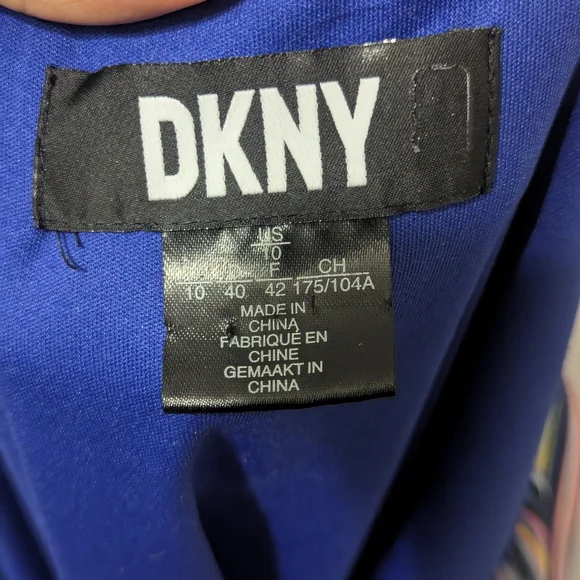 DKNY Vibrant Striped Fit And Flare Dress W/ Belt - Picture 7 of 9